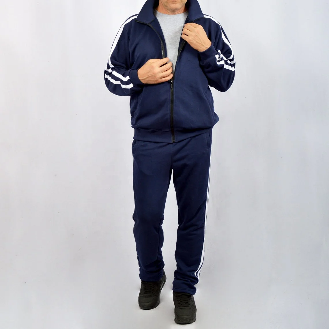 Новейший дизайн оптовая продажа куртка на молнии с круглым вырезом выполненная из хлопка одежда для бега тренировок в тренажерном зале теплые тренировочные костюмы