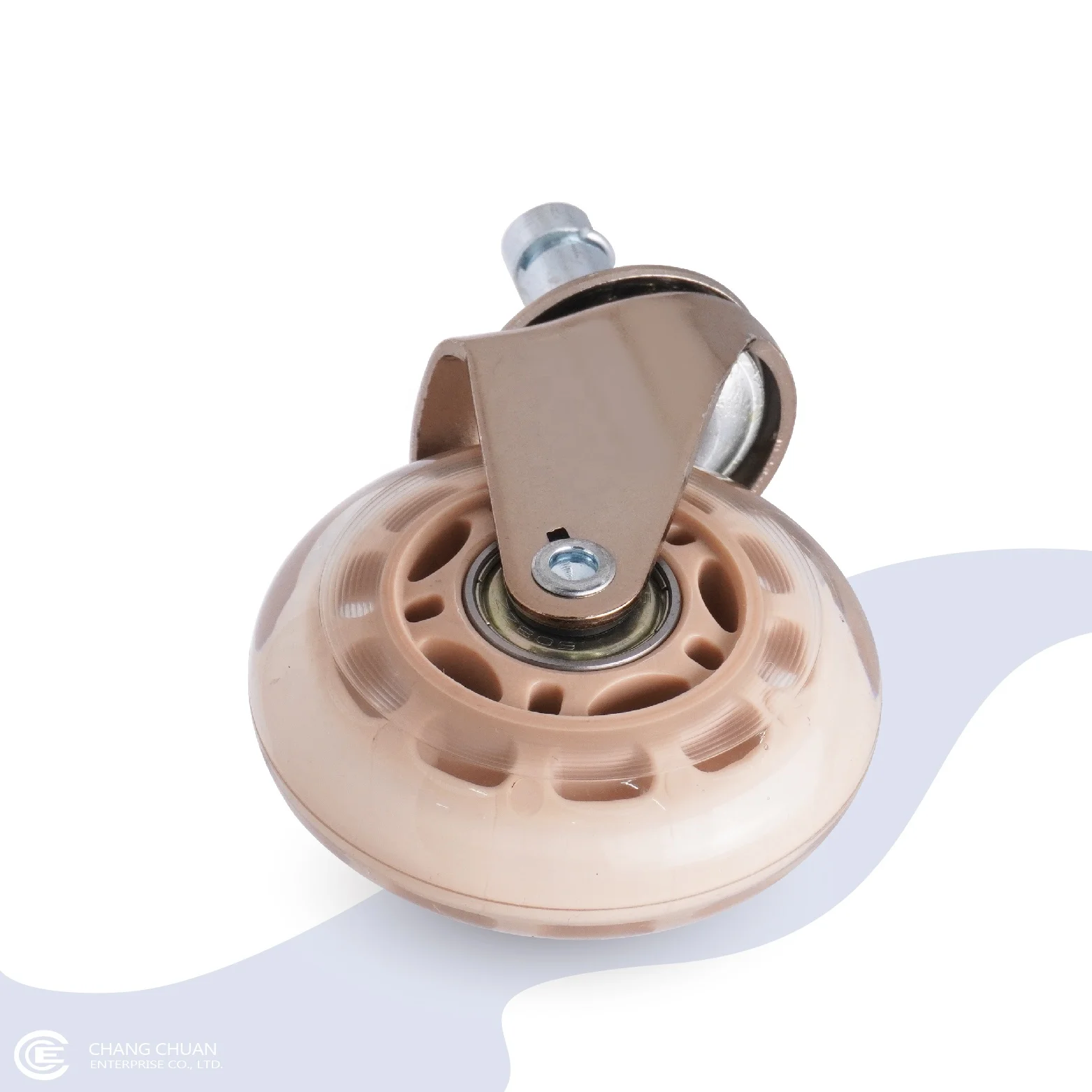 Rose Gold Furniture Bearings PU 65mm Office Racing Chair Caster Wheel