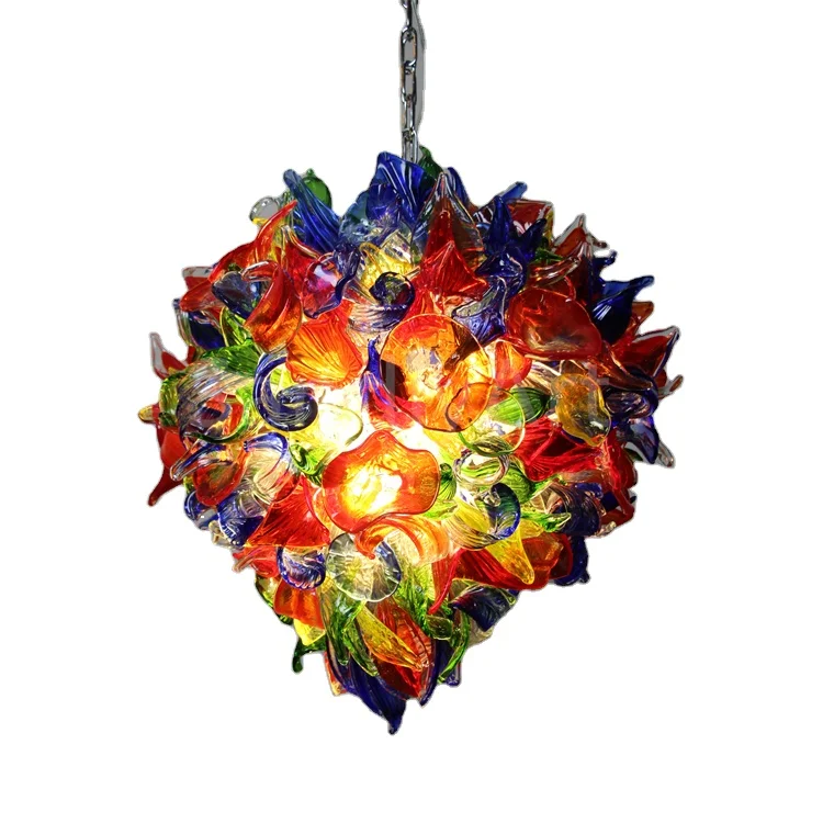 50cm hand made DIY murano glass colorful flower lamp dining room decoration