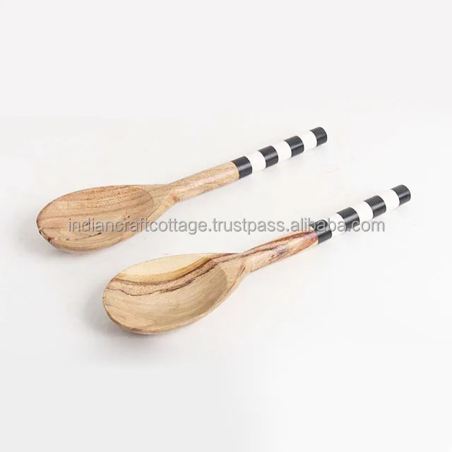 Salad Servers, Salad Tongs, 12 inches Wood Serving Spoons  Salad Mixing Dinner Fork and Spoon Long Handle Salad Serving Spoon