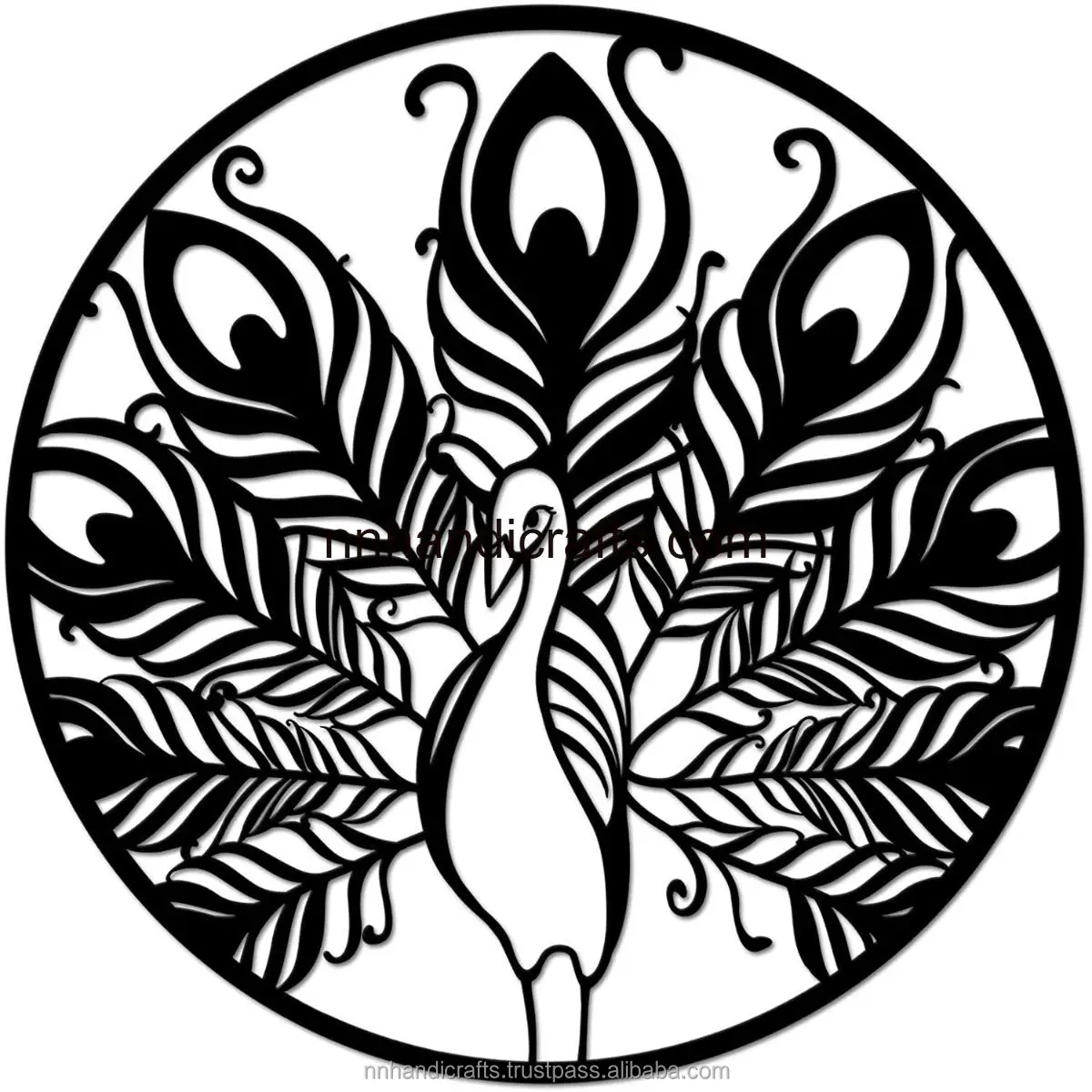 Factory Wholesale Customized Logo Steel Metal Iron Black Grey Golden Powder Coated Leaf Decorative Accents office decoration Hom