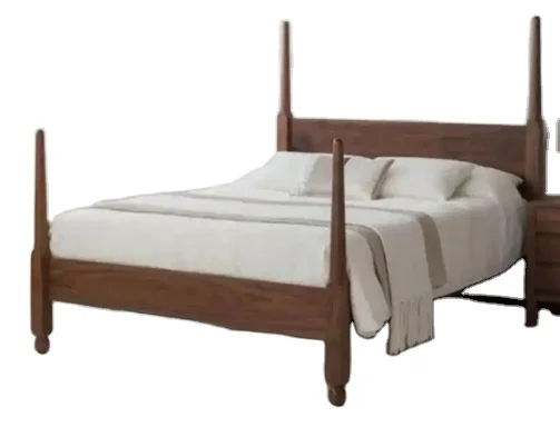 Wholesale High Quality Modern Luxury Vintage Royal Bed Furniture Bedroom American World Craft Bed Traditional Poster Wooden Bed