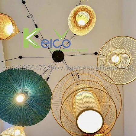 Вьетнамский ротанговый абажур для гостиной потолочный светильник бамбуковый из ротанга подвесной настольная лампа