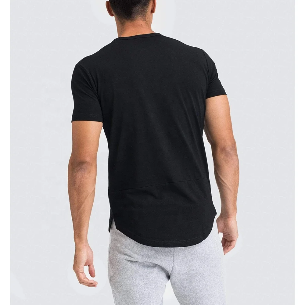 Мужская хлопковая футболка с коротким рукавом, черного цвета