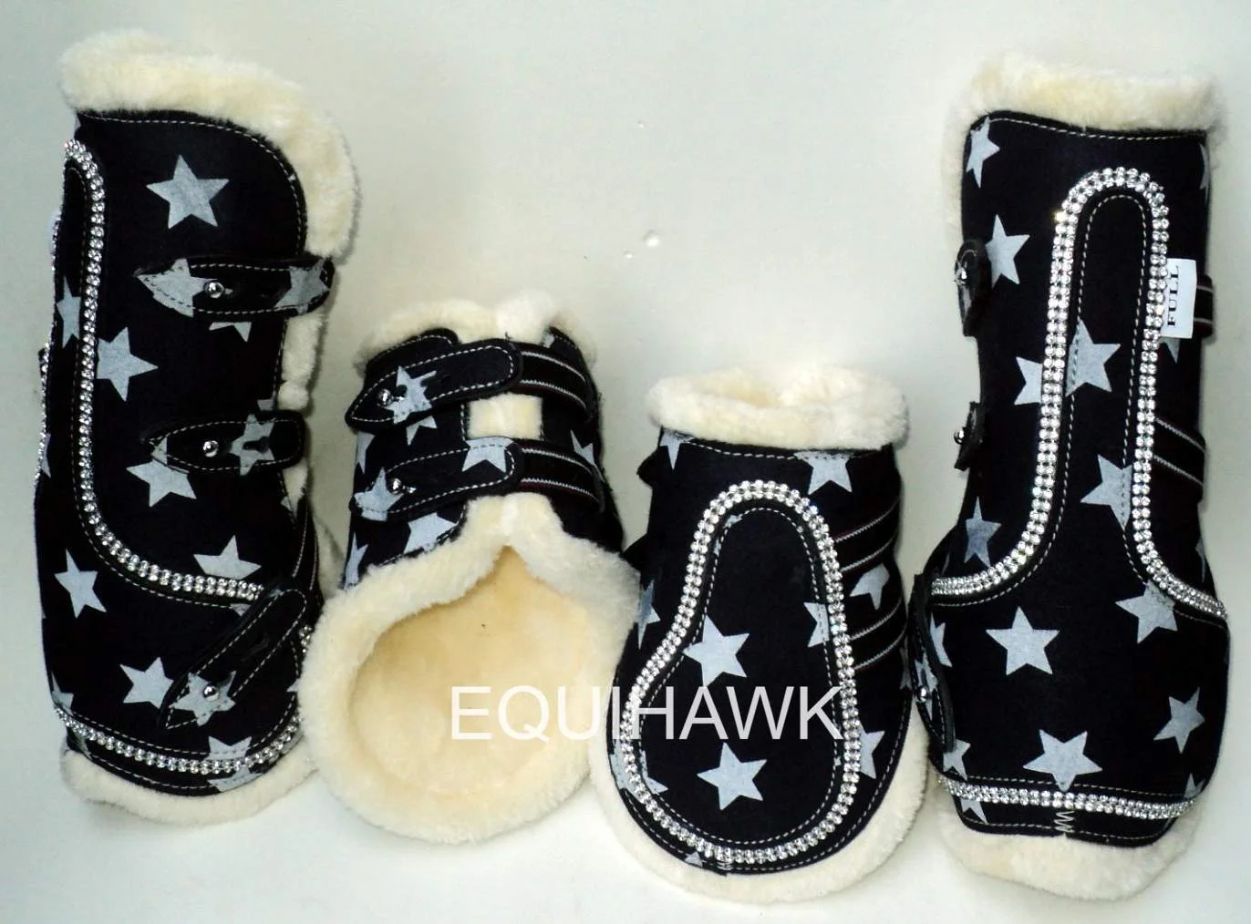 WHOLESALE LEATHER HORSE ANKLE AND TENDON HORSE  INSIDE MINK FUR LINING WITH HEAVY ELASTIC  HORSE BOOTS