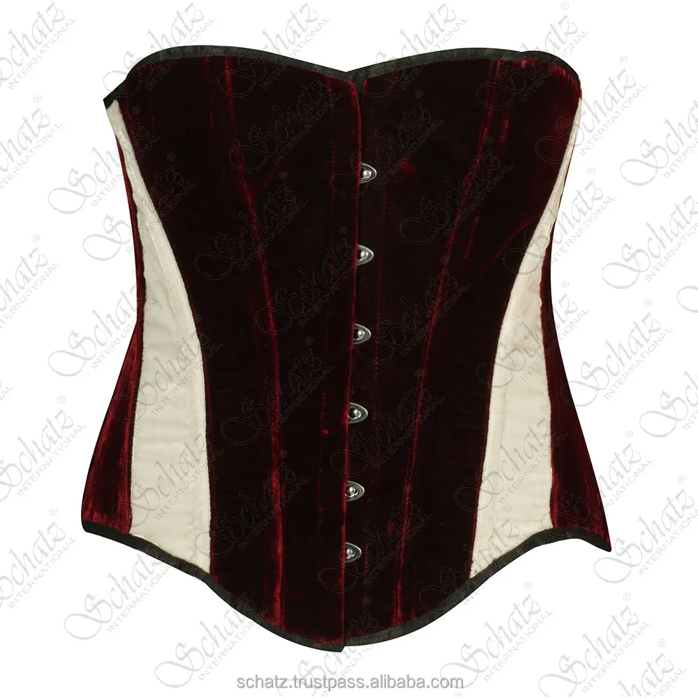 Velvet CORSET Underbust Steel Boned Two Tone Velvet Corset Customized Slimming Waist Training Fashion And Party Wear Dress