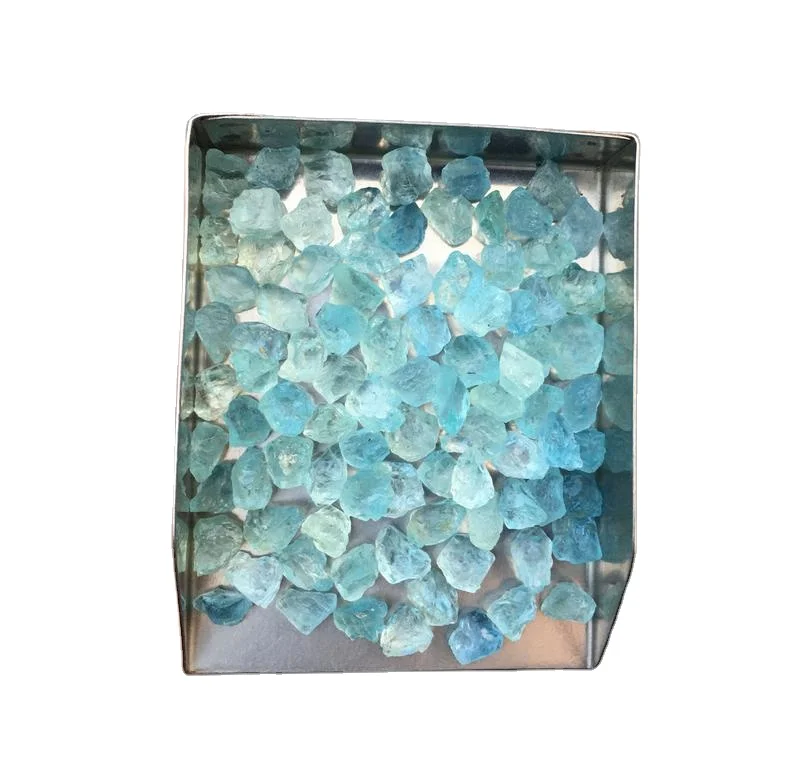 Grade Quality Shining 50 Piece Natural Rough Blue Aquamarine Loose Gemstone Making Jewelry Rough March Birthstone