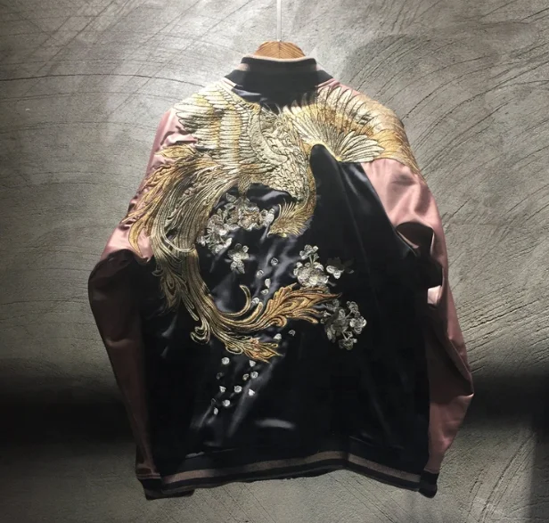 
Hot Selling New Embroidered Phoenix Sukajan Souvenir Jacket unisex Fashion High Street jacket 