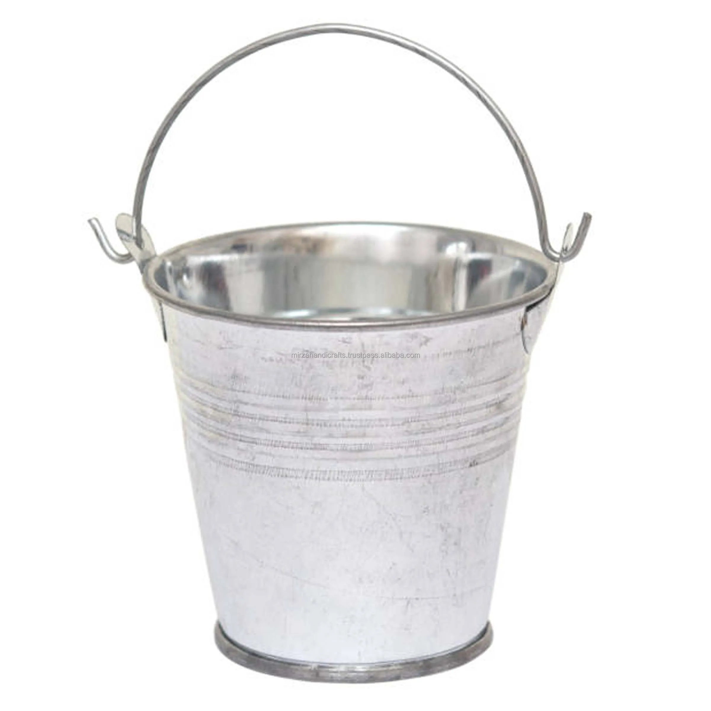 Galvanized Finished Ice Bucket European Style Ice Bucket Ice Cube Barrel Metal Handmade