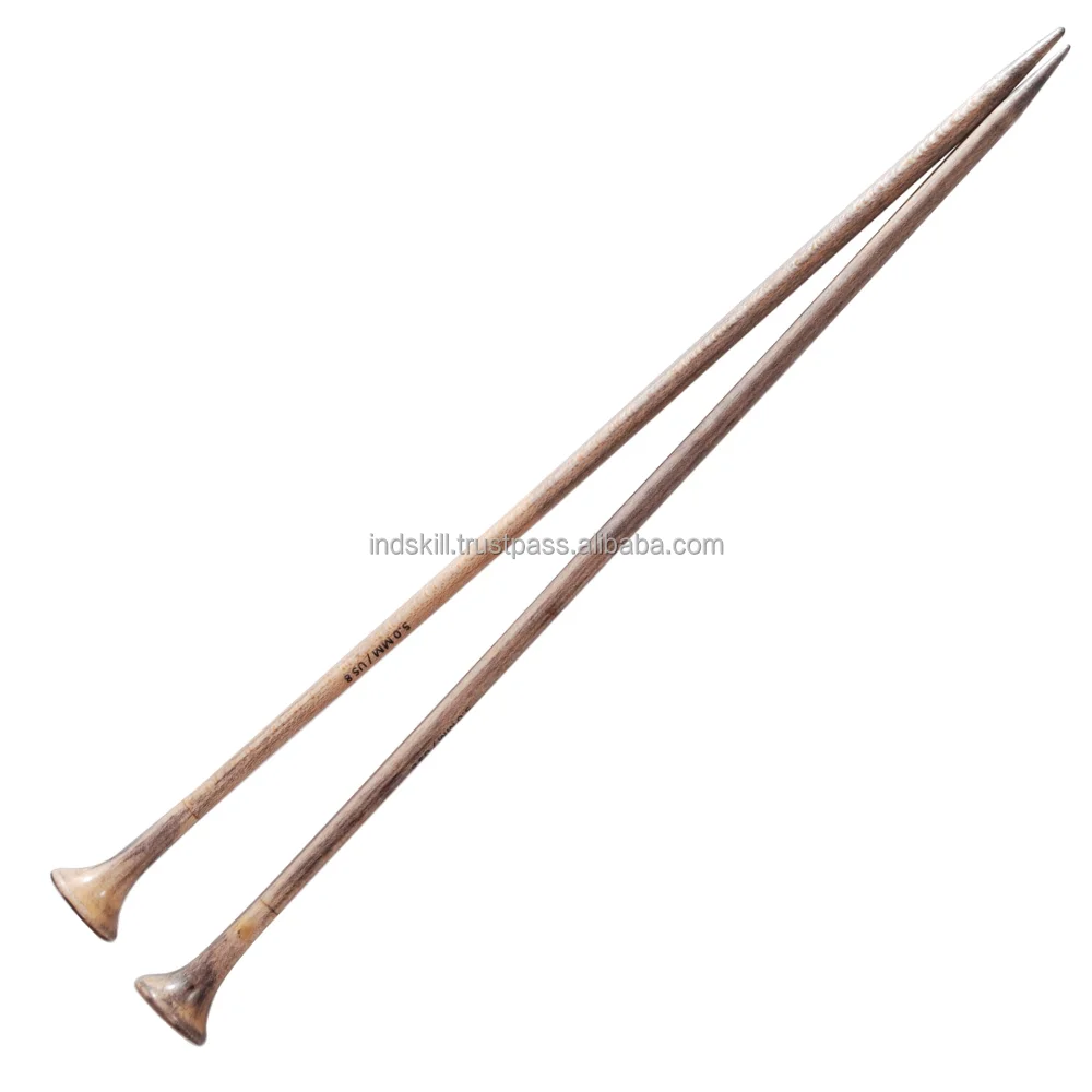 4.5 mm 35 cm long fine wood High Quality Colorful Single Handle Knitting Needle Tool Sweater Needle Crochet Hook