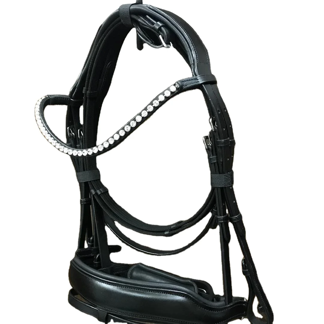 Lightweight Leather Horse Crystallized Bridle Quality Grade Horse Racing Breathable Bridle Equestrian Top Supplier manufacturer