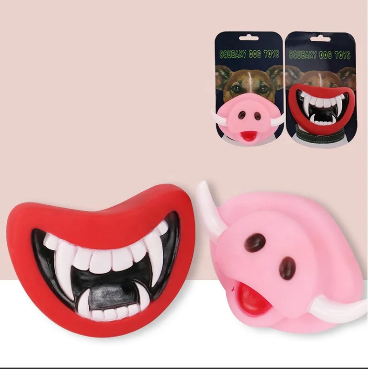 Halloween Squeak Chewing Funny Teeth Pig Nose Joke Prank Custom Vinyl Toy Pet Teething Toys For Halloween Toy