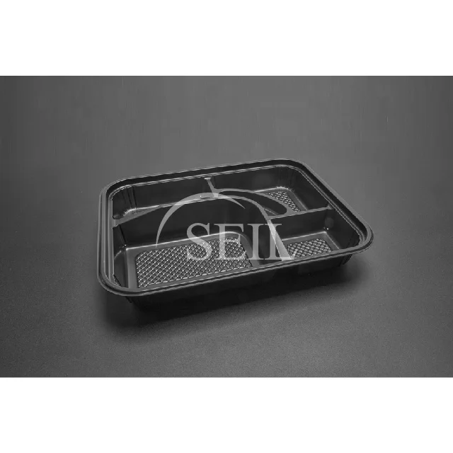 SL-LC306 Airtight Meal Prep PP Takeaway Food Bento Box Disposable 5 Compartment Lunch Container With Clear Lid