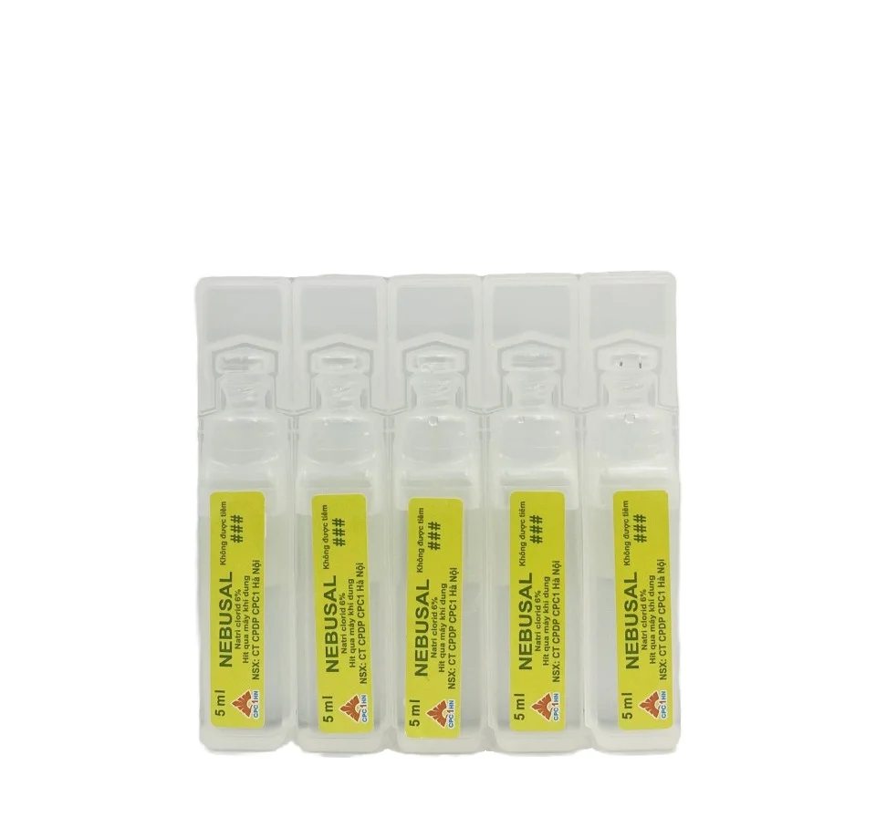 Sodium chloride solution to use with nebulizer machine to reduce mucus, upper respiratory infection