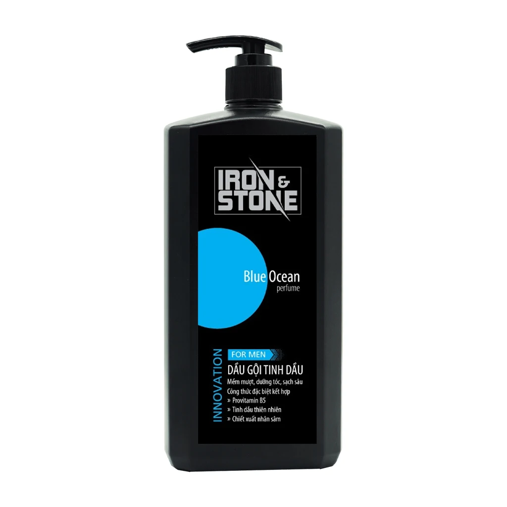 IRON & STONE - ESSENTIAL OIL SHAMPOO GEL | CLEAN AND SMOOTH HAIR WITH PROVITAMIN B5 | HIGH-END PERFUME