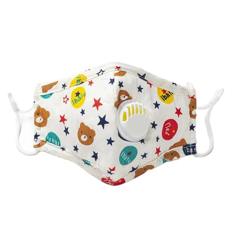 
 Регулируемое эластичное ушное милое мультяшное дизайнерское хлопковое дышащее многоразовое защитное покрытие для лица для детей с фильтром  