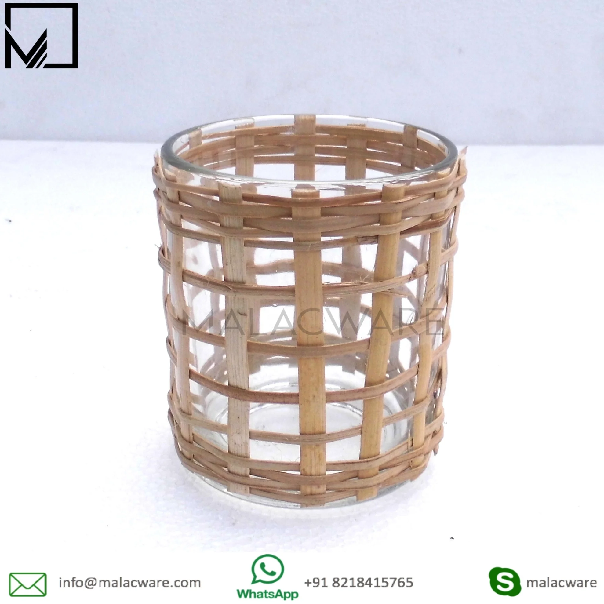 Handmade Use High Quality glass bamboo made hotel  wedding usable decorative logo engraving vase and planter