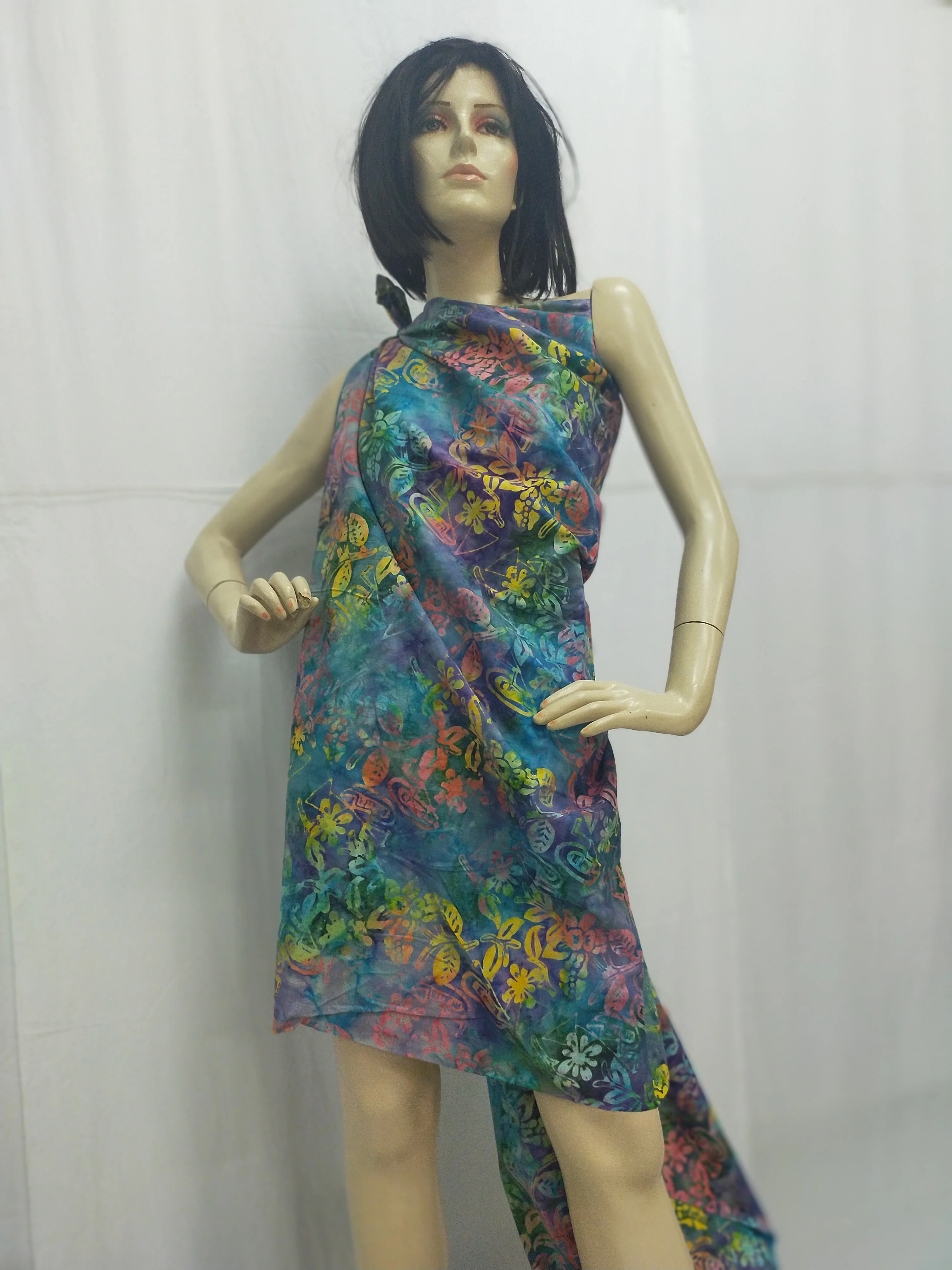  Штамп Legong Batik Blue Hibiscus из хлопчатобумажной ткани ручная работа высокое качество индонезии по конкурентоспособной