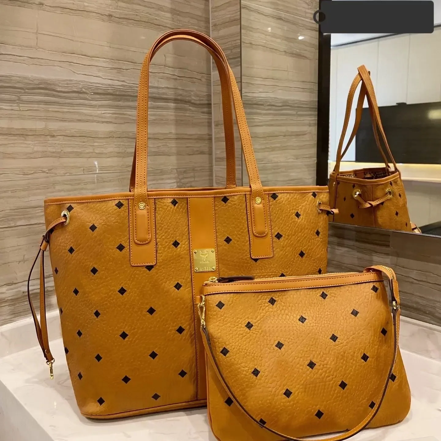 shopping bags Large totes beach bags designer 2 Piece Set Leather Tote with Wallet Card Hord clutch Shoulder Bags Purse