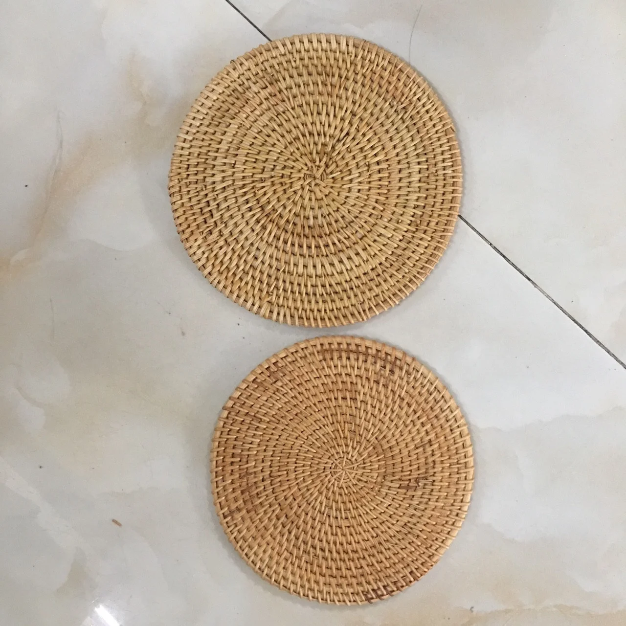  Круглая тканая подложка водный гиацинт ручной работы натуральные тарелки тканые коврики для стола