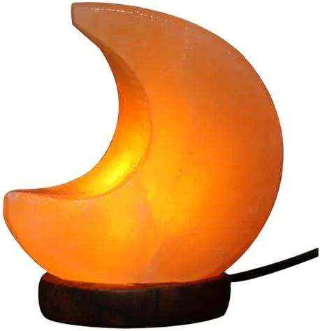 Salt Lamp Wooden Base USB 2.0 Led Warm Lighting Decorative Salt Rock Lamp Dampproof Night Bedside Light for Home Bedroom Gift