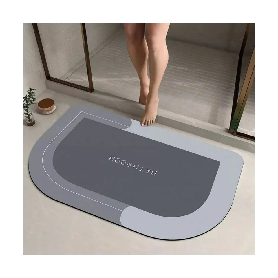 Super Water absorbent fast drying soft diatomite rug mat bathroom door mat