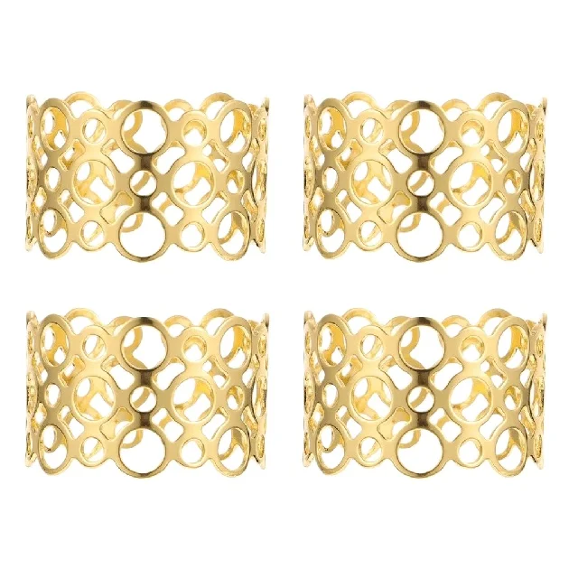 Aluminum Royal Design Wedding Party Decoration Paper Napkin Napkin Ring Dining Table Metal Golden Napkin Ring