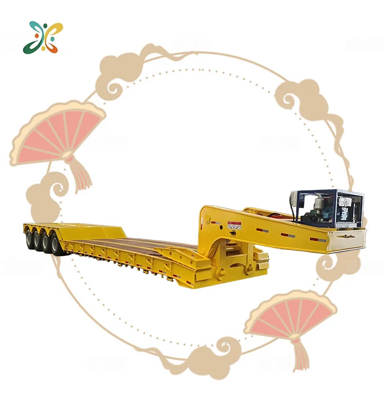 Kazakhstan Hot Sale Whole Vehicle Lifting 6 Axle Trawl Trailer 80Ton 100Ton 120Ton Truck Trailer Extendable Lowbed Trailer