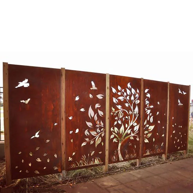 laser cut outdoor metal screen decorative outdoor metal privacy screens