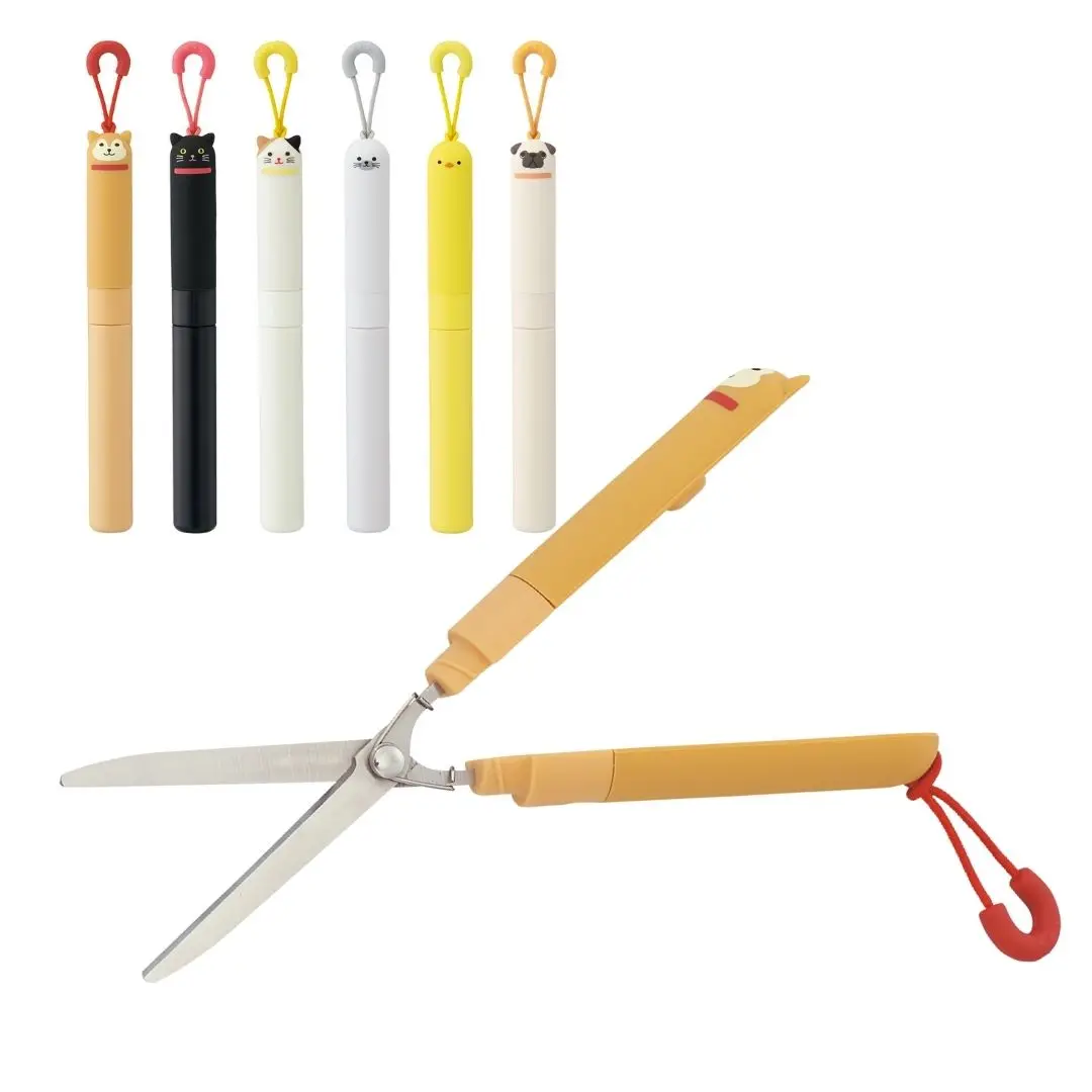 LIHITLAB Kawaii Japanese Animal Silicon colorful pen scissors for kids safty scissors school stationary  &Gift for Bulk Order