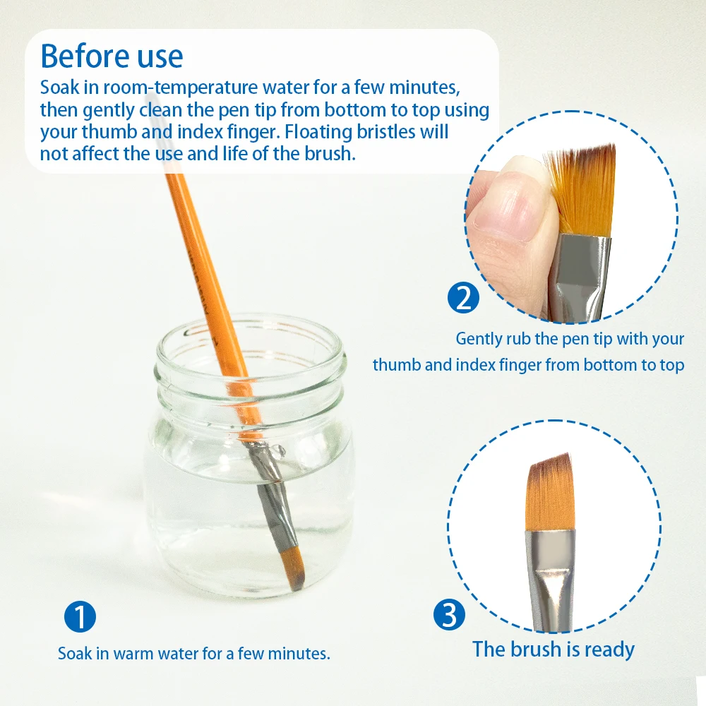 Professional Painting Brushes 5pcs Set Wooden Handle Art Brush Watercolor Acrylic Oil Painting  Artist Brushes