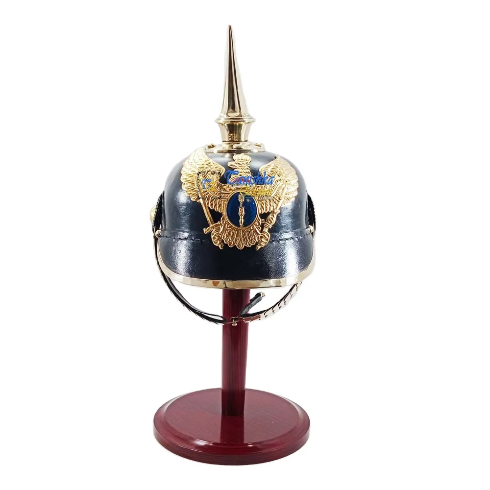 Немецкий кожаный шлем Pickelhaube шлем pussian Garde garfi Pickelhaube металлический Агат ручной работы латунный значок кожаный шлем