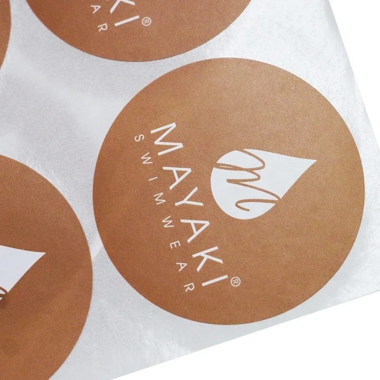 Custom Printed Circle Round Vinyl Adhesive Logo Label Sticker Printing, Synthetic Paper Flat Sheet Bottle Label Sticke