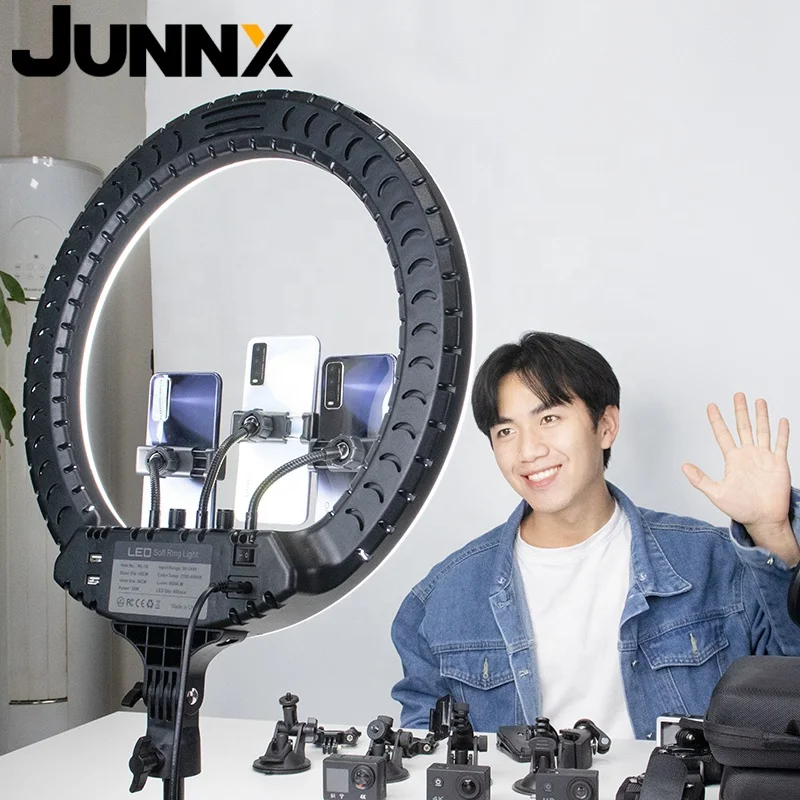 Junnx 14 18 21 inch Custom Ring light led photographic lighting led selfie flash lamp for Live streaming shooting photos