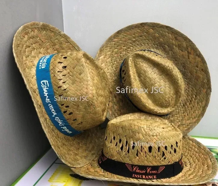 Custom logo straw hat for promotion wholesales in best price from Vietnam factory/Cheapest price cowboy straw hat plain hat