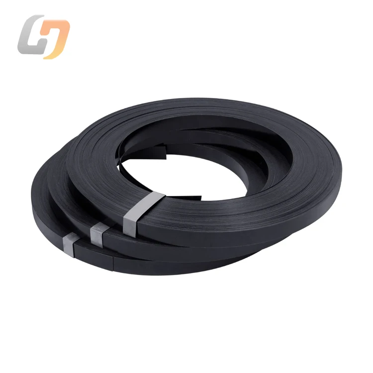 Professional favorable price black painted waxed  steel strap metal steel strip 0.5*19mm Steel strapping for Packing lumber