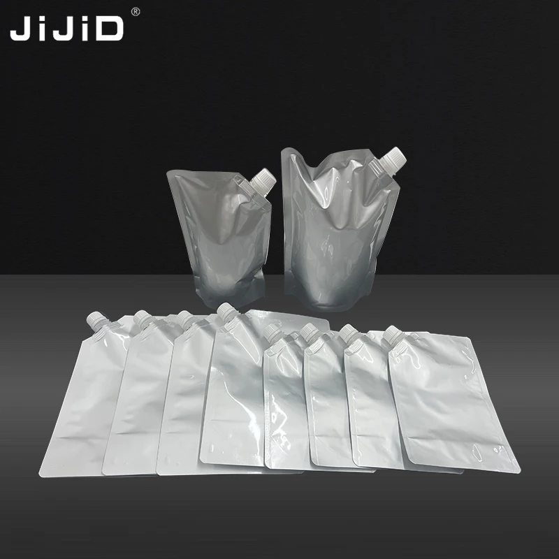 JIJID 500ml 1000ml Aluminum Foil Spout Pouches Food Grade Liquid Stand Up Bag For Beverages Liquid Packaging Spout Pouch