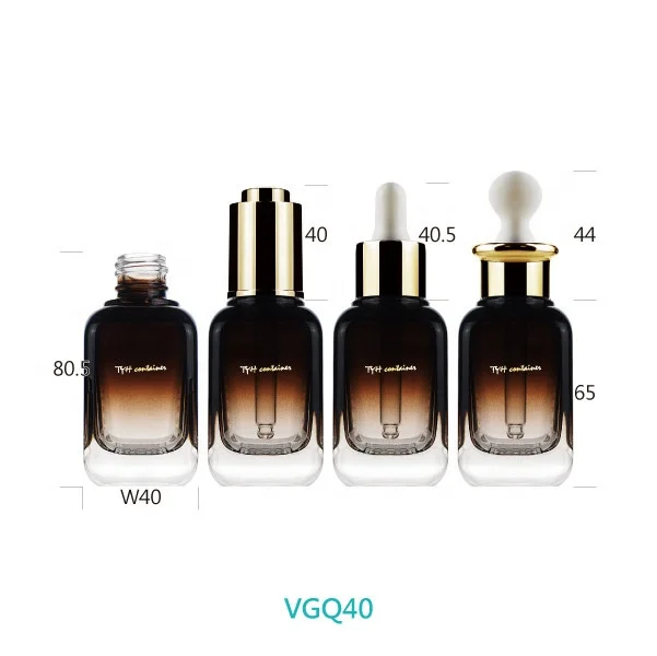 (VGQ) 10ml 20ml 40ml Square Glass Bottle with Dropper