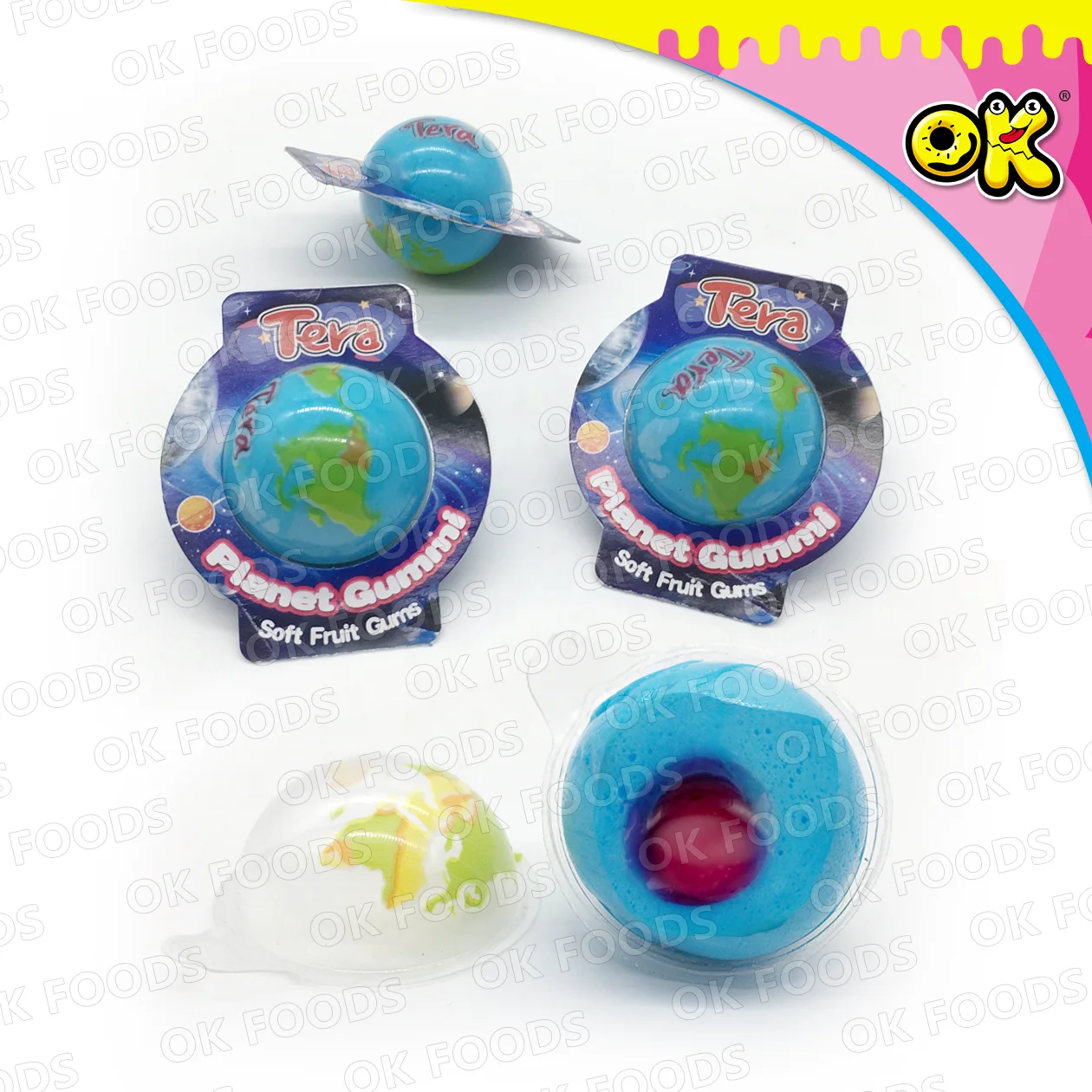 Hot sale planet shape filled soft jelly candy No.191
