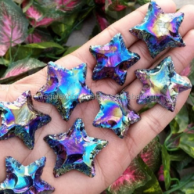 wholesale natural high quality crystals black obsidian titanium aura healing agate handmade arrowheads for sale