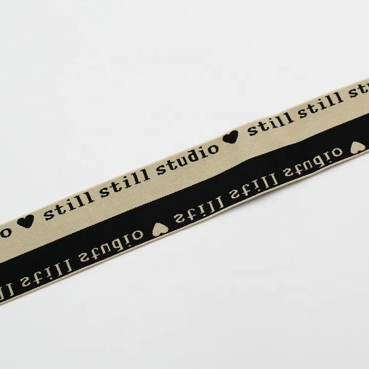 Customize 2 inch woven logo elastic band tape 50mm branded stretch ribbon for panties underwear elastic waistband
