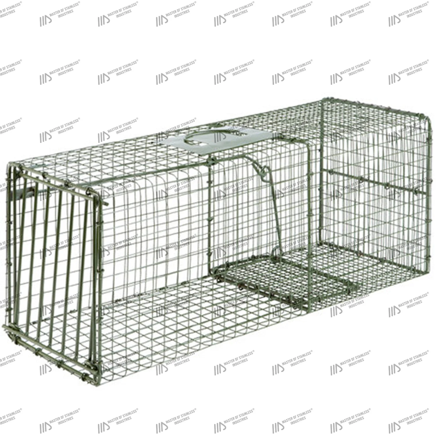 Складная Высококачественная клетка-ловушка для кошек 79x29x32 оцинкованная стальная Автоматическая ловушка животных оборудование контроля