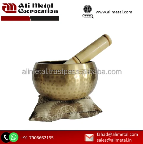 Fully Customizable Tradition Hand Forged Brass Meditation Bowl Warm Tones Metal Model Religious Style Print