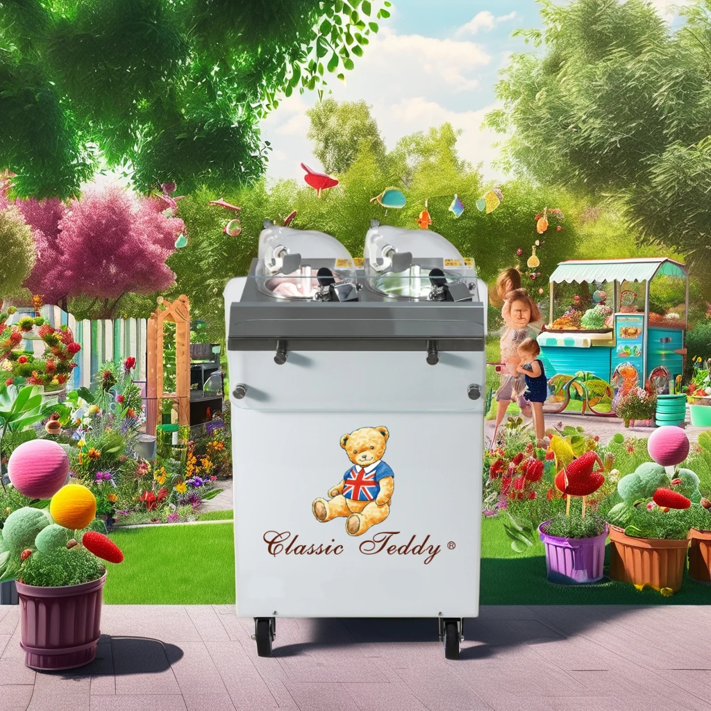 Teddy Bear 2 Flavour Gelato Machine Professional Ice Cream Maker Hard Serve Ice Cream Maker Hot Sale Commercial Batch Freezer