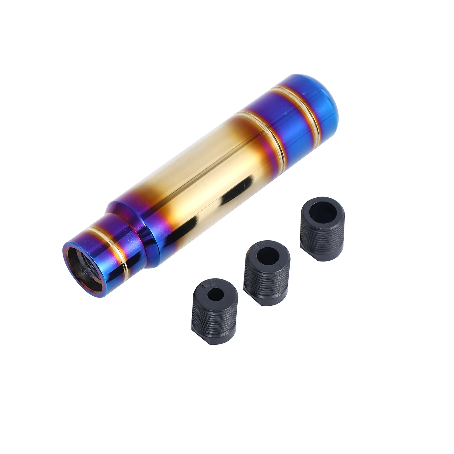 Universal Car Gold Aluminum Burnt Blue Style 18cm Shift Knob Shifter Lever Head