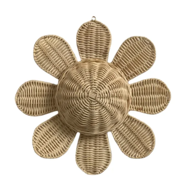 Multicolor Butterfly Rattan nursery Ivy Flower Bloom Wall Hanging Wicker Kitchen handicraft made in Vietnam