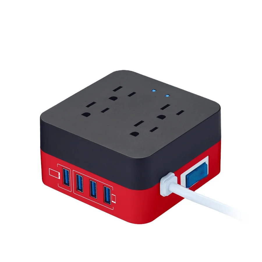 4 шт. сетевой фильтр для розеток США/удлинитель питания с подавлением перенапряжения