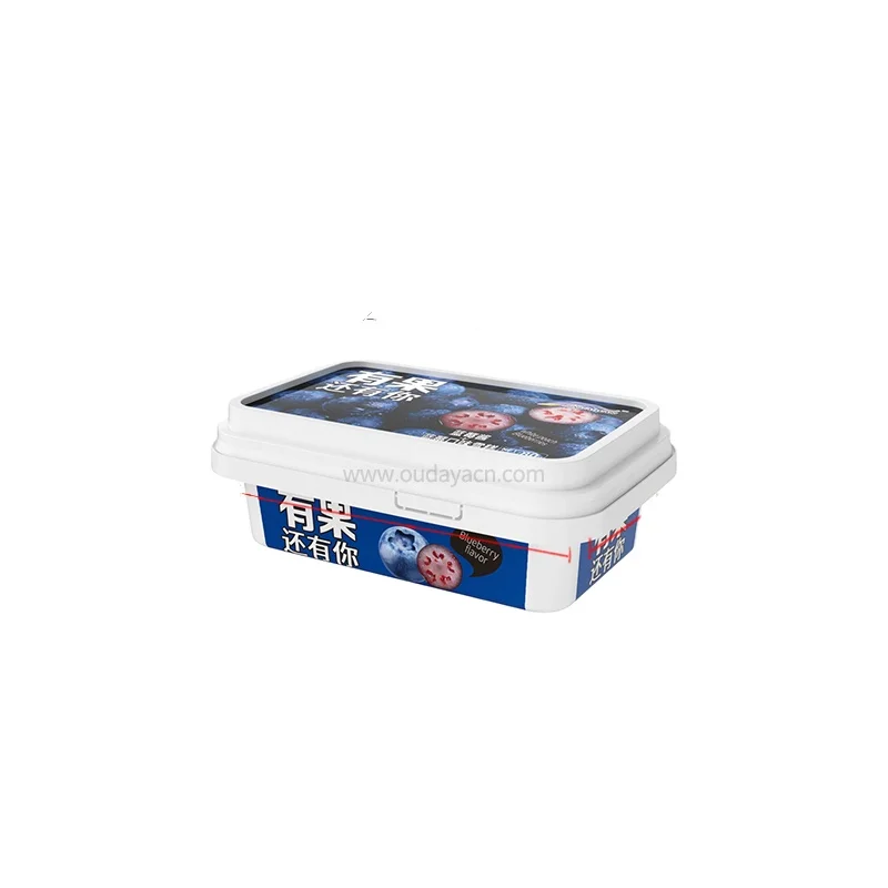 230ml customization LOGO IML printing injection mold ice cream butter chesse box with lid and spoon