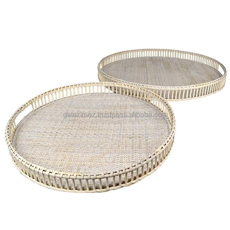 Rattan Basket Fruit Breakfast Bread Hotel Woven Handcraft Wicker Food Serving Tray