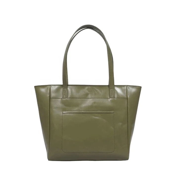 Smooth Buttery Touch Italian Finish Polished Sheen Genuine Leather Tote Bag Vintage style Top Indian Supplier